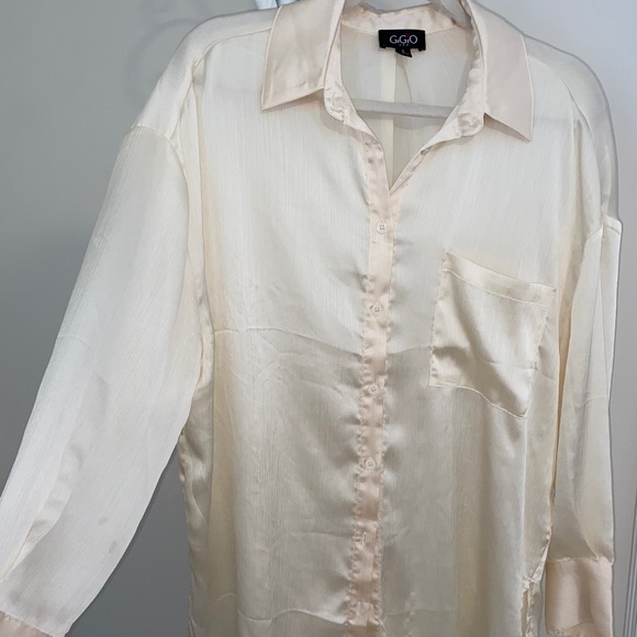 Satin Button Down - Picture 1 of 5